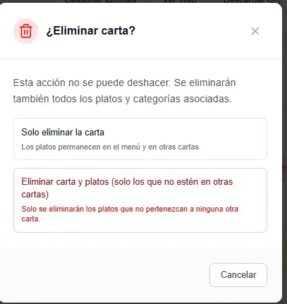 Eliminar carta